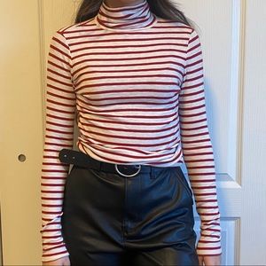 striped ribbed turtleneck